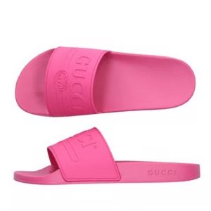 Gucci Fuschia Pool Slide Sandals Size 38